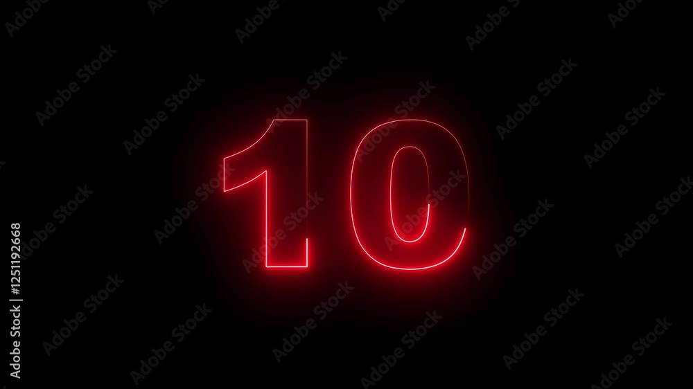 neon glowing text 10 number countdown icon on black background 4k animation. Neon number 10 with alpha channel, Energy red neon 10 number. neon glowing text 10 number countdown icon on black background 4k animation. Neon number 10 with alpha channel, Energy red neon 10 number.