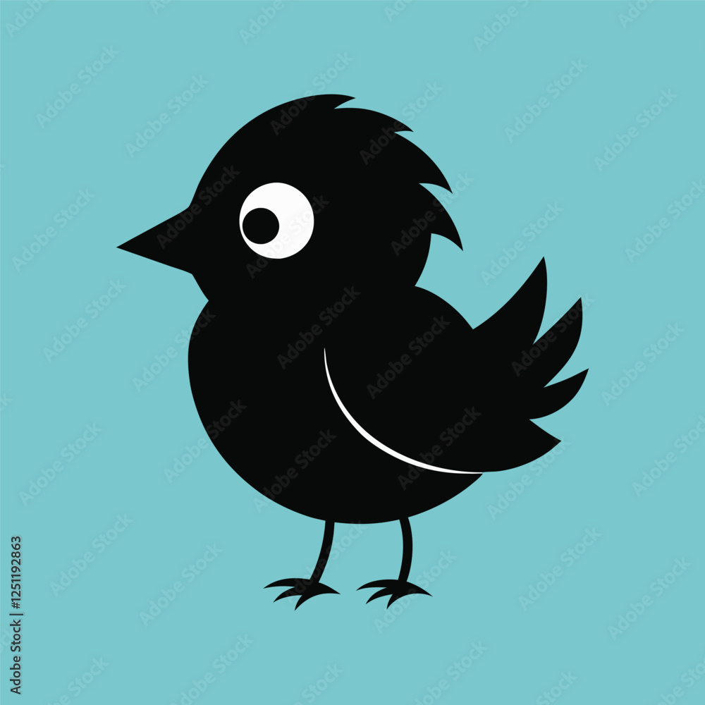 Fototapeta premium baby bird silhouette icon .eps