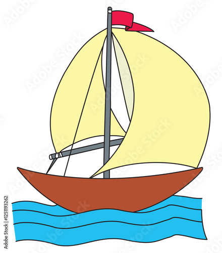 Sailing boat isolated on white background