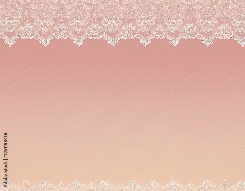 Delicate white lace border against a soft pink gradient background. Delicate white lace border against a soft pink gradient background.