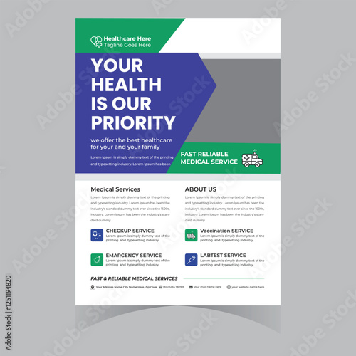 professional medical hospital dental doctor nursing flyer poster brochure banner template design vector 