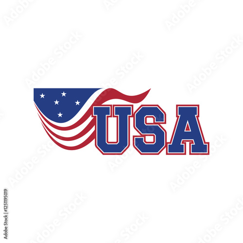 usa logo design with flag element