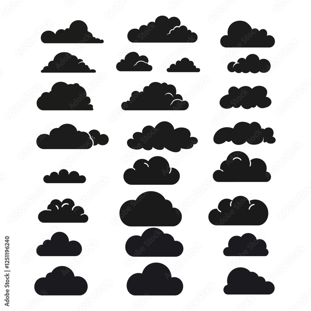 Cloud Silhouette Vector Illustration Cloud Silhouette Vector Illustration
