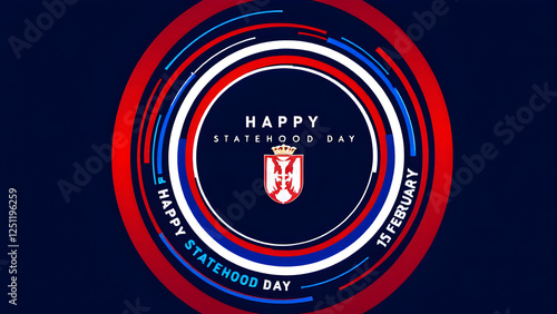 Serbia statehood day poster template for greeting card and social media post photo