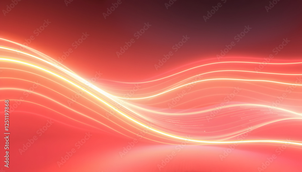 Obraz premium Neon light wave background, 3d Rendering, studio lighting. with white shades