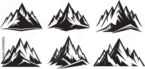 Black Mountain Range Silhouettes