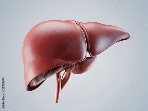 Human liver anatomy , liver vector with artery and vein blood