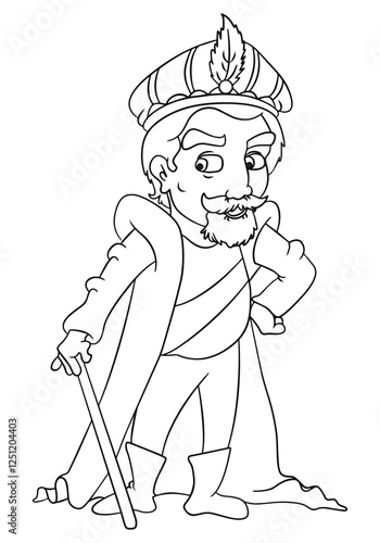 King outline for color vector illustration