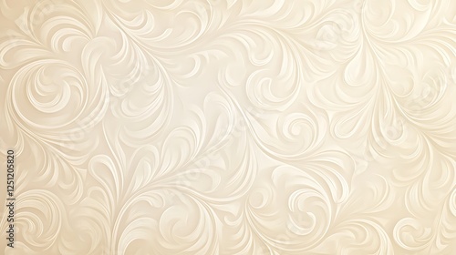 Elegant Cream Swirls Abstract Floral Pattern Background