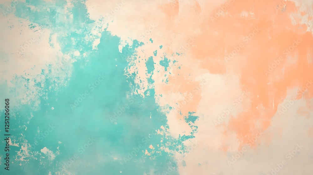 Abstract Teal and Peach Textured Wall Background Abstract Teal and Peach Textured Wall Background