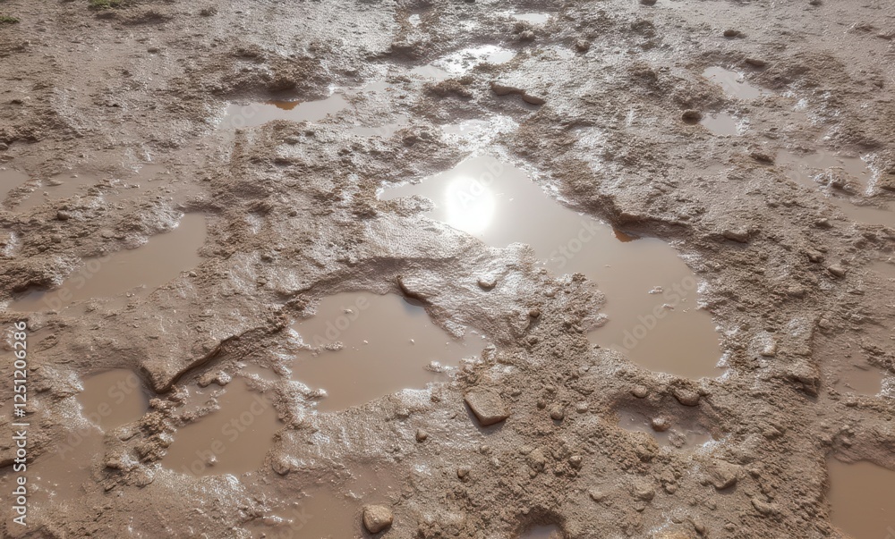 Sunlight reflecting on muddy ground Sunlight reflecting on muddy ground