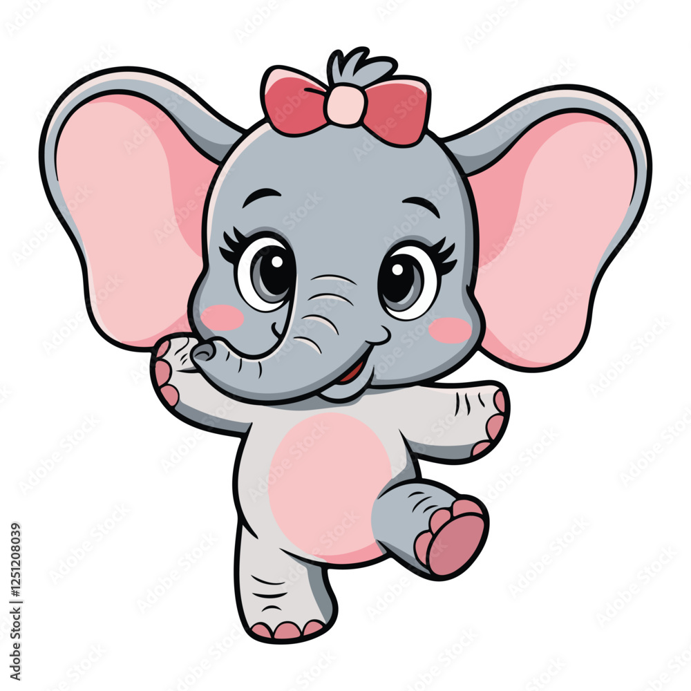 Naklejka premium Baby elephant vector icon