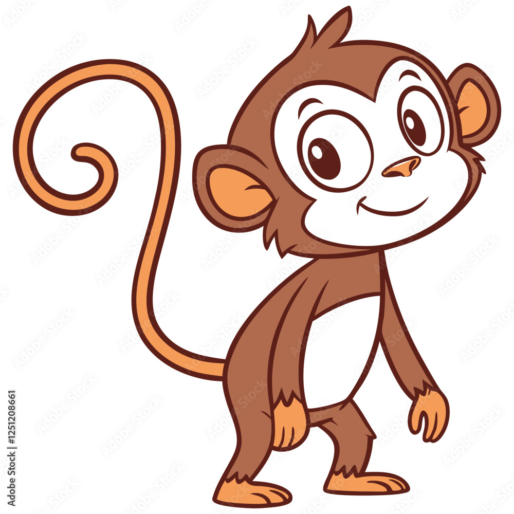 Obraz premium Adorable Monkey Clipart Design.