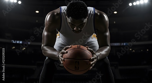 basketball player in white jersey from behind getting ready to go on court close up photo