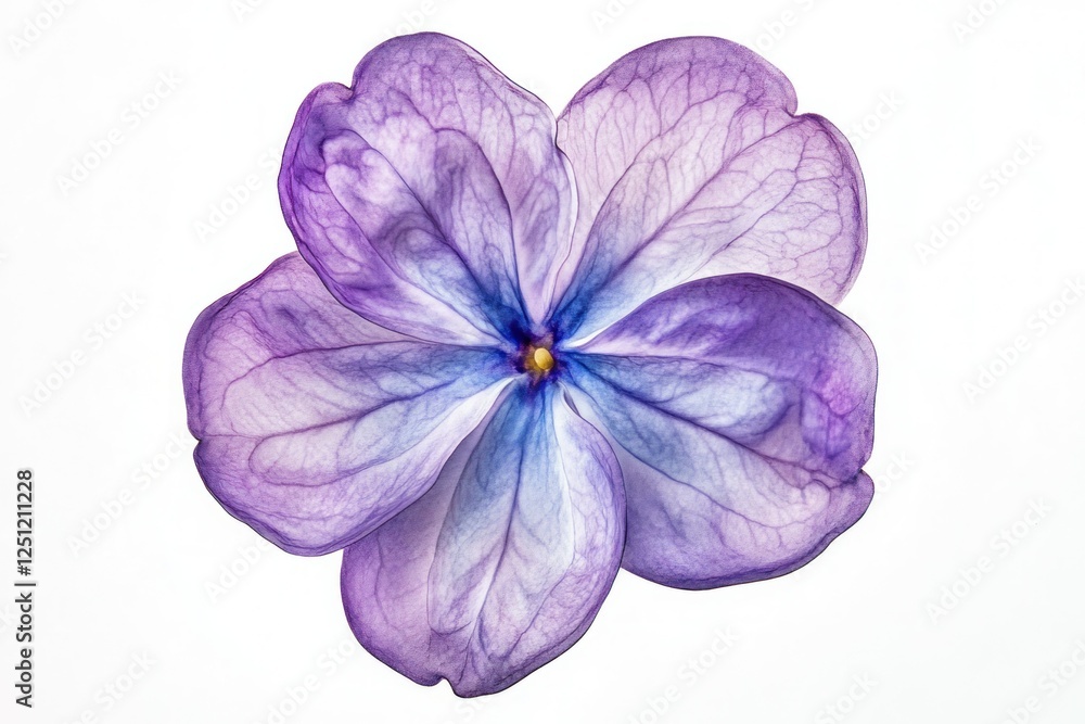 Delicate Purple Flower with Intricate Veins and Soft Petals on a Clean White Background Delicate Purple Flower with Intricate Veins and Soft Petals on a Clean White Background