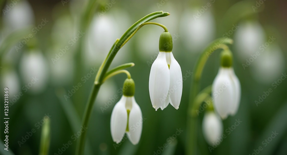 snowdrop flower, delicate spring flower snowdrop flower, delicate spring flower