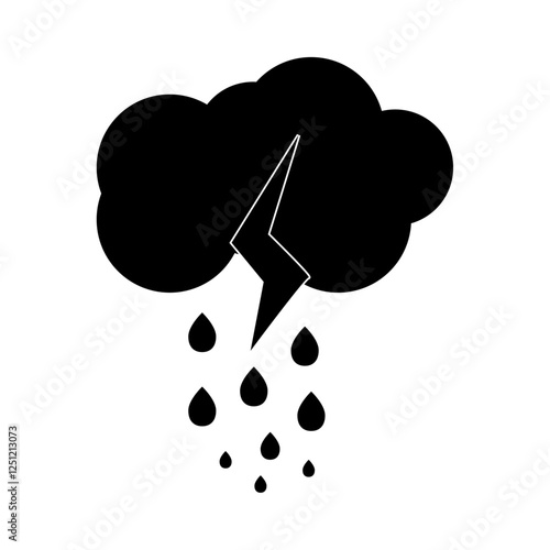 Thunderstorm rainy icon