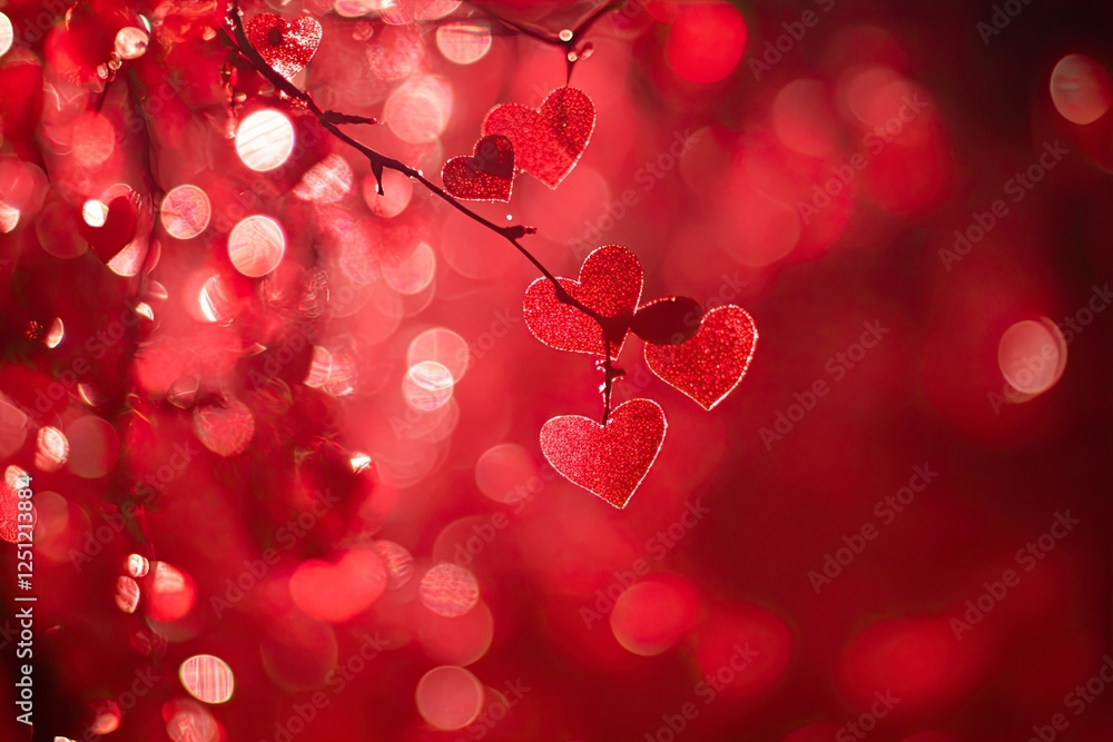 Abstract red background with hearts for Valentine's Day, Valentine's Day, or love concept. Red heart bokeh on a defocused red abstract background. Valentine's card design. Stock photo, banner, Abstract red background with hearts for Valentine's Day, Valentine's Day, or love concept. Red heart bokeh on a defocused red abstract background. Valentine's card design. Stock photo, banner,