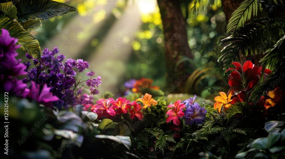 Sunlit Tropical Rainforest Flowers Sunlit Tropical Rainforest Flowers