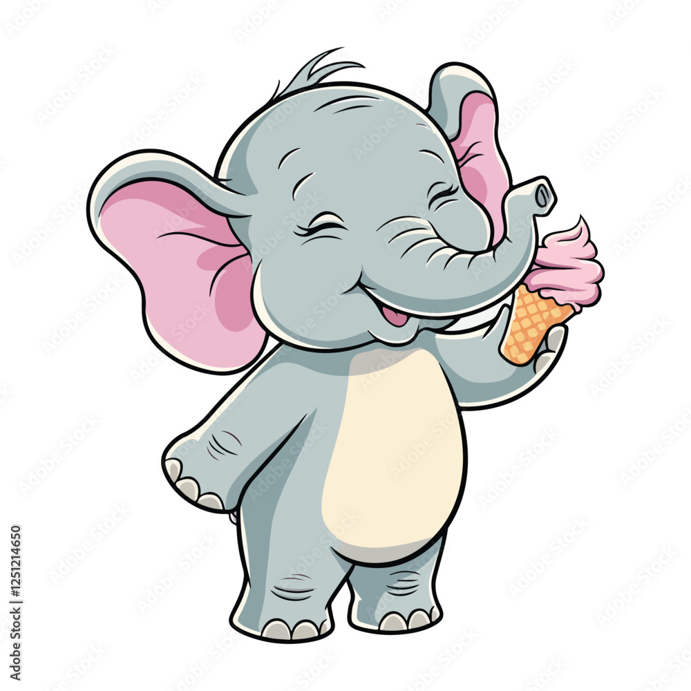 Fototapeta premium Cute carton baby elephant
