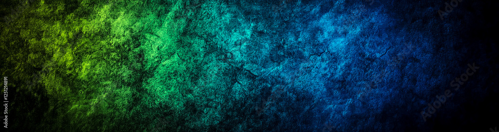 Fototapeta premium Dark blue and green gradient background with a grainy texture, a banner design