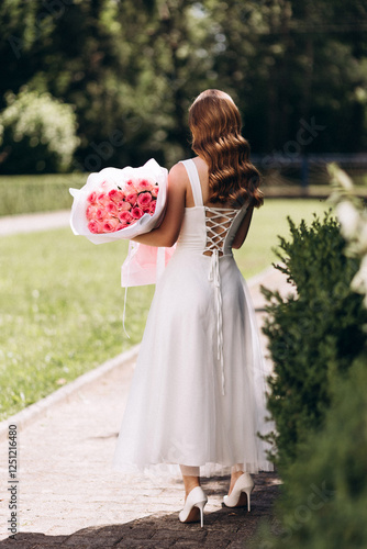 Girl holding a bouquet