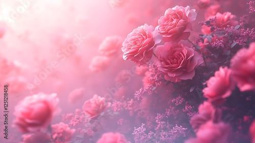 Wallpaper Mural Dreamy Pink Roses in Fluffy Clouds Torontodigital.ca