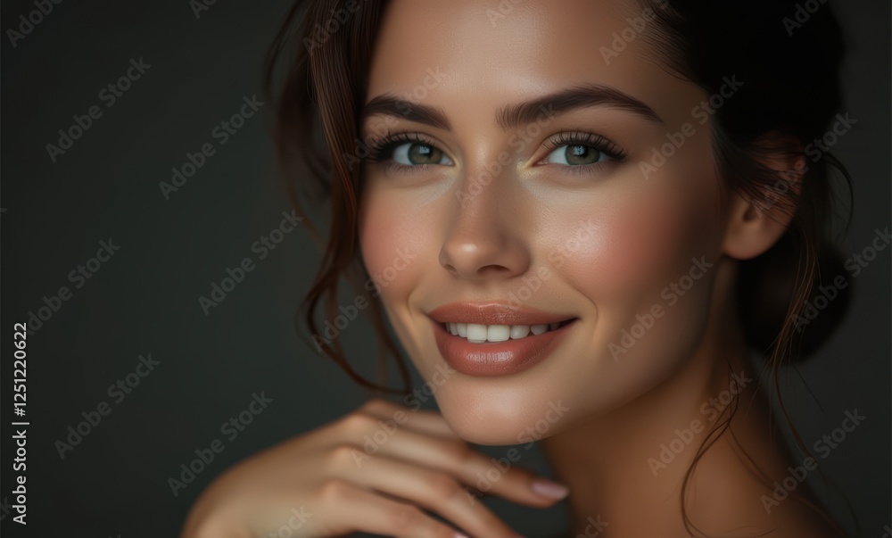 Smiling young woman with natural beauty Smiling young woman with natural beauty