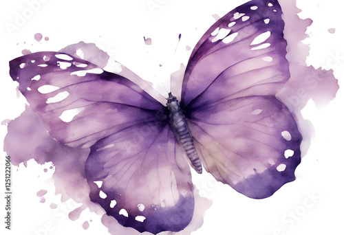 valentine hand fantasy wing feminine hand-drawn illustration background gentle biology postcard watercolor flight drawn free dream white isolated art clip butterfly purple design object decoration