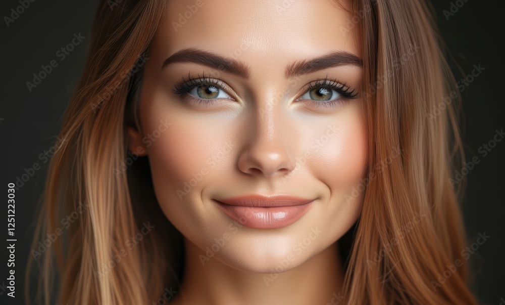 Smiling young woman with beautiful features Smiling young woman with beautiful features