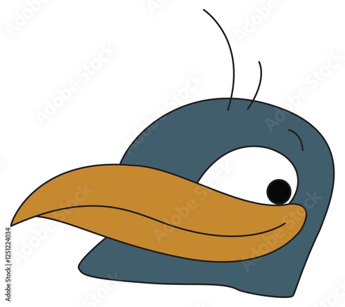 Duck face isolated on white background