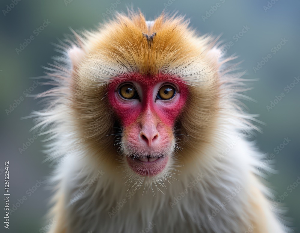 Obraz premium Close Up Portrait of a Japanese Macaque Monkey Wildlife Animal