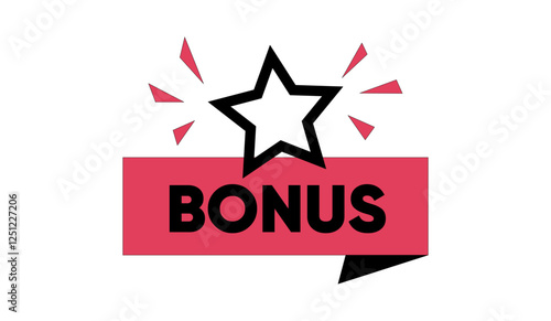 bonus red vector sticker design with star