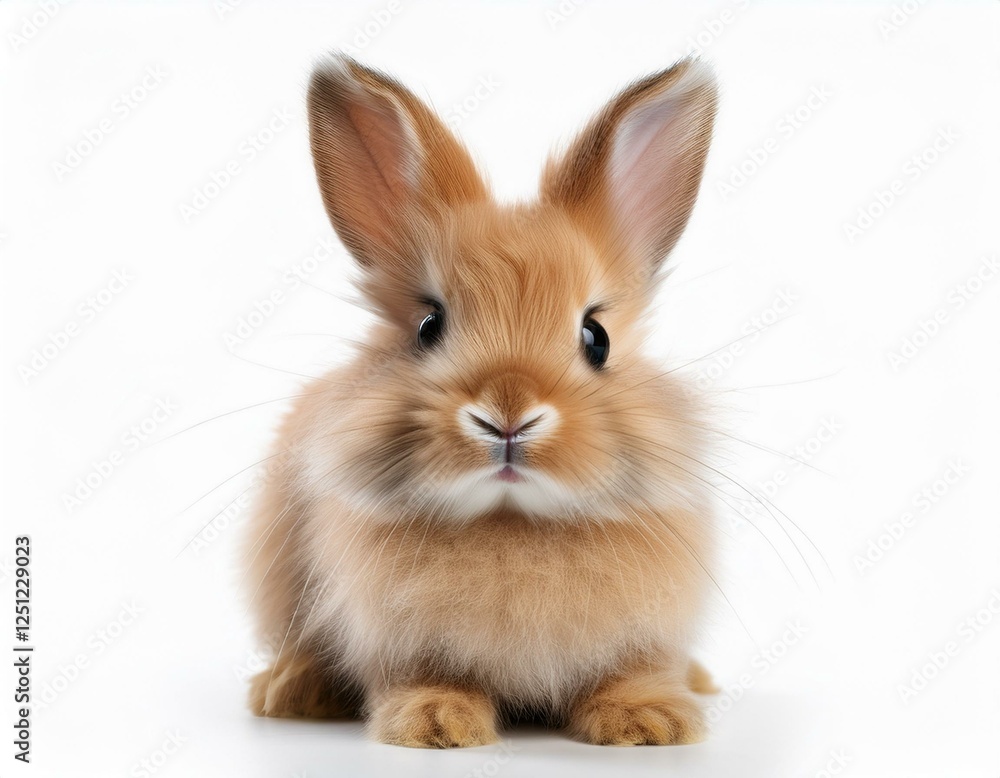 cute fluffy rabbit with soft fur and whiskers isolated on white background cute fluffy rabbit with soft fur and whiskers isolated on white background
