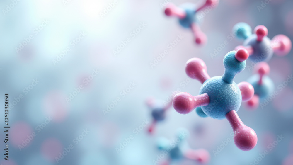 High-resolution image of a semaglutide molecule with colorful atoms, showcasing detailed molecular structure against a blurred backdrop. High-resolution image of a semaglutide molecule with colorful atoms, showcasing detailed molecular structure against a blurred backdrop.