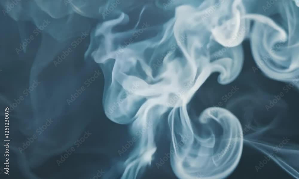 custom made wallpaper toronto digitalClose-up shot of white smoke swirling and moving gracefully against a dark background. The smoke creates intricate patterns and textures, highlighting its ethereal nature.
