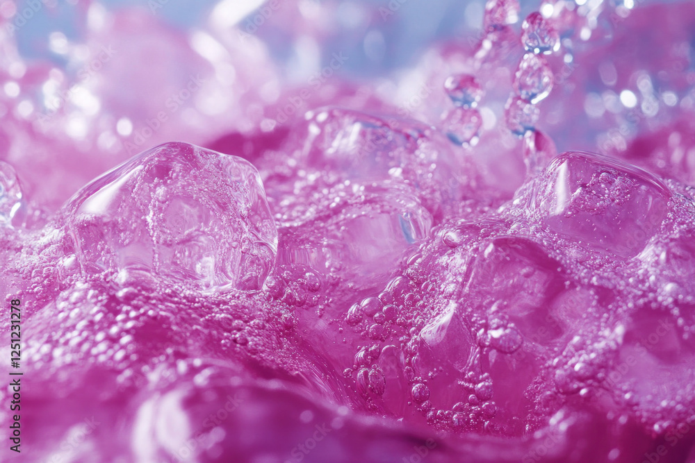 Vibrant pink ice cave with glowing crystals and icy formations, creating a mesmerizing and otherworldly scene in a frozen landscape. Vibrant pink ice cave with glowing crystals and icy formations, creating a mesmerizing and otherworldly scene in a frozen landscape.