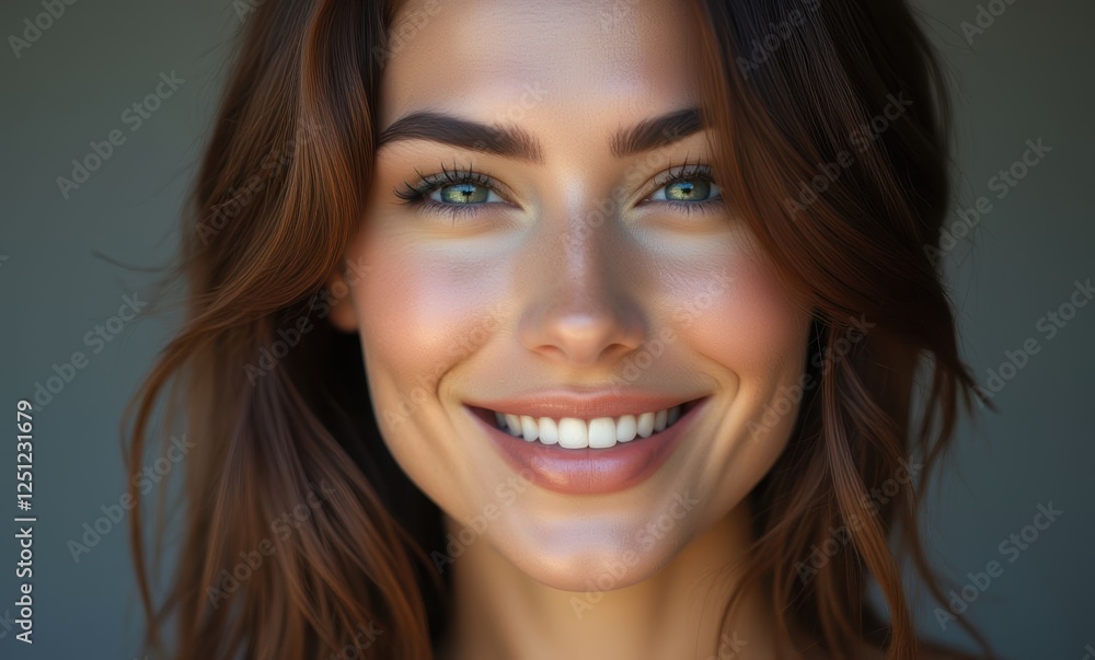 Smiling woman with beautiful features Smiling woman with beautiful features