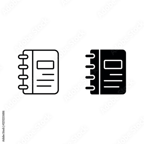 Diary icon set color editable on white background