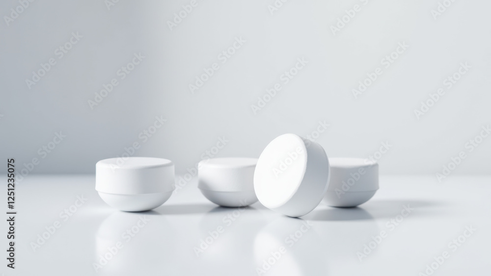 Close-up photograph of white capsules on a reflective surface with a minimalist background highlighting semaglutide as the primary subject. Close-up photograph of white capsules on a reflective surface with a minimalist background highlighting semaglutide as the primary subject.