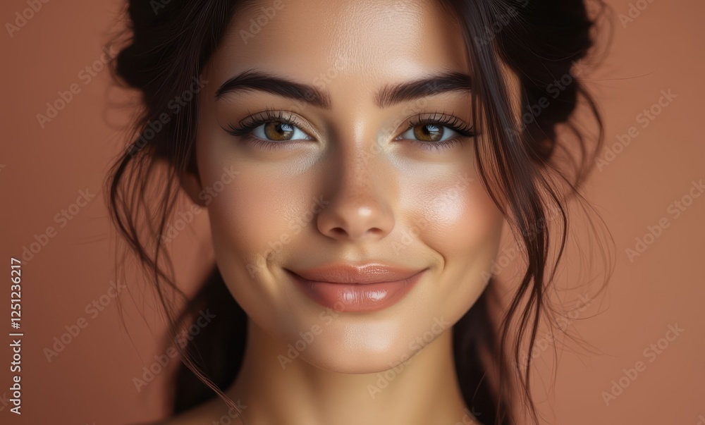 Smiling young woman with medium complexion Smiling young woman with medium complexion