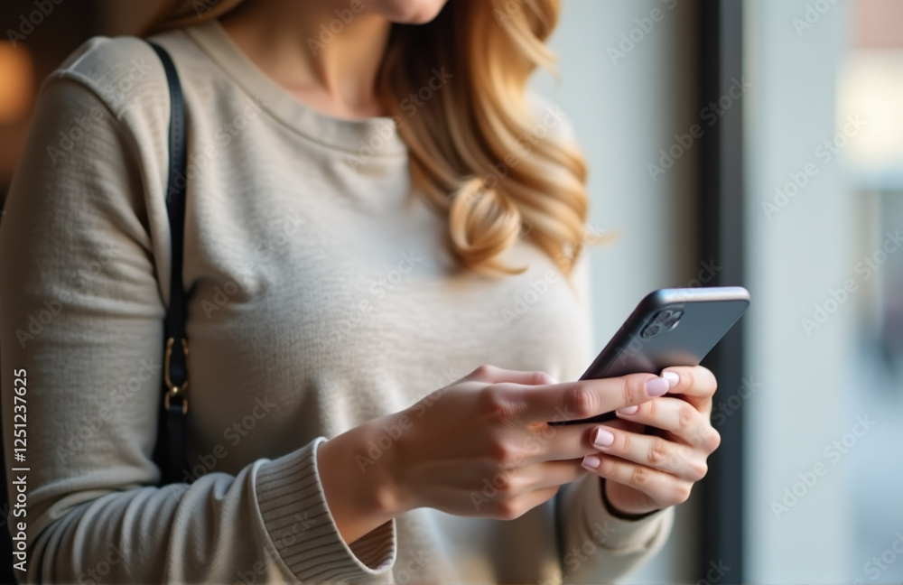 A Woman Is Shown Holding A Credit Card While Also Using Her Smartphone For Successful Online Shopping And Payments Digitally. 00002 A Woman Is Shown Holding A Credit Card While Also Using Her Smartphone For Successful Online Shopping And Payments Digitally. 00002