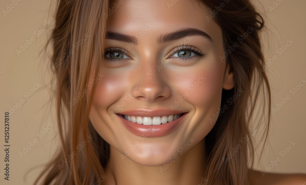 Smiling young woman with glowing skin Smiling young woman with glowing skin