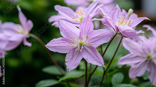 Vibrant summer flowers in full bloom, rich colors, soft-focus background