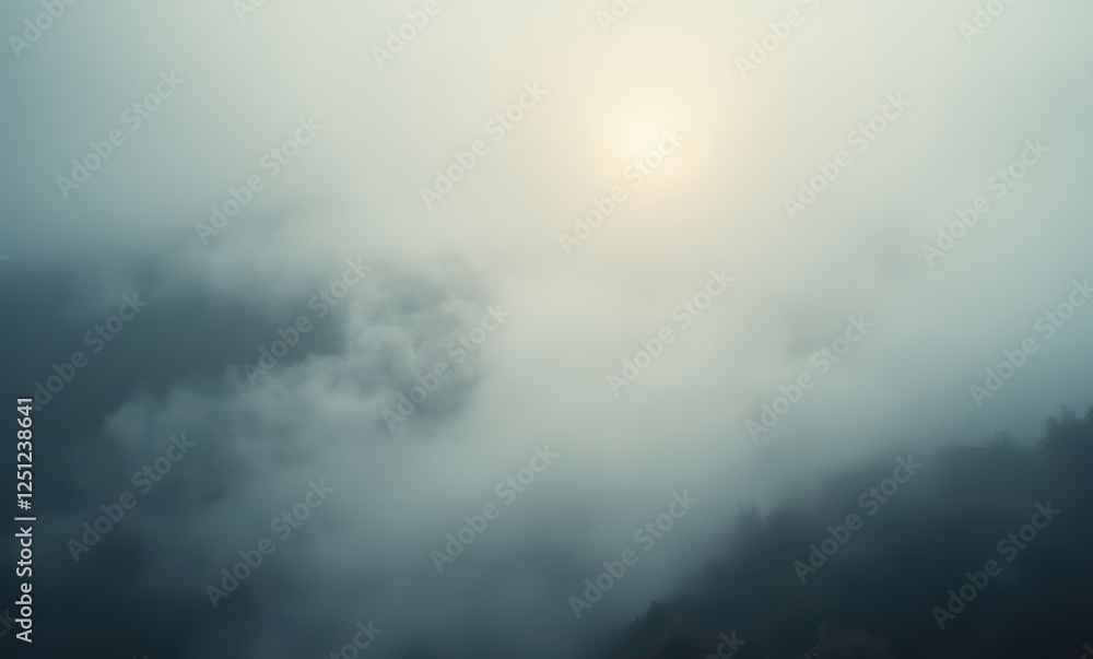 Misty morning with soft sunlight Misty morning with soft sunlight