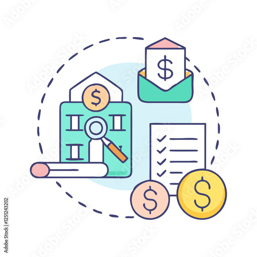 loan collateral evaluation icon, loan collateral evaluation vector illustration-simple illustration of loan collateral evaluation. perfect for loan collateral evaluation logos and icons