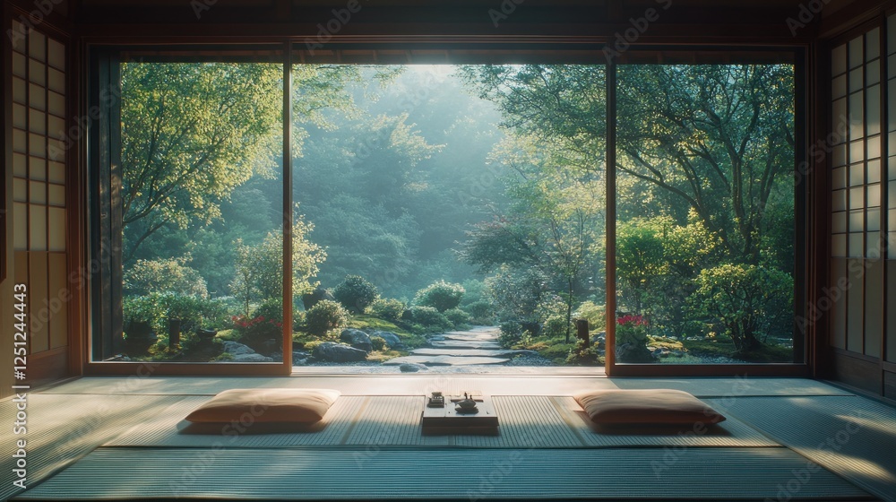 Tranquil Japanese garden view from room Tranquil Japanese garden view from room