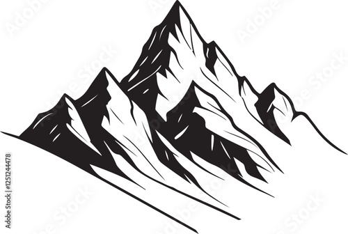 Black Mountain Range Illustration