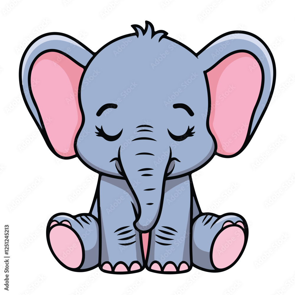 Fototapeta premium Cute baby carton elehant vector