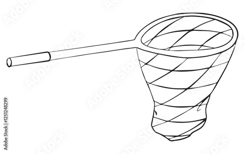 Fishing net outline for color vector illustration